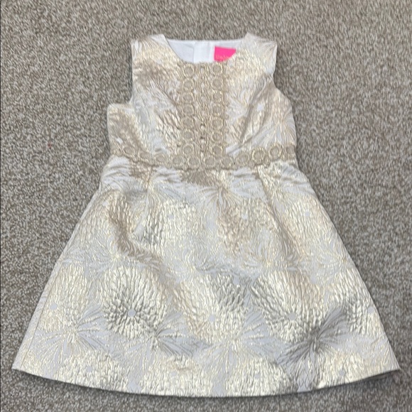 Lilly Pulitzer Silver A-Line Pleated Dress